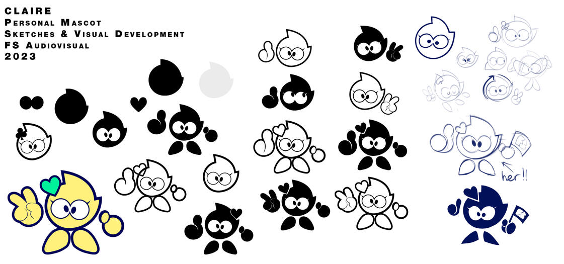 Claire - 2023 - Final personal mascot design explorations